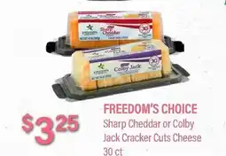 Commissary FREEDOM'S CHOICE Sharp Cheddar or Colby Jack Cracker Cuts Cheese offer