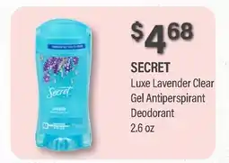 Commissary SECRET Luxe Lavender Clear Gel Antiperspirant Deodorant offer