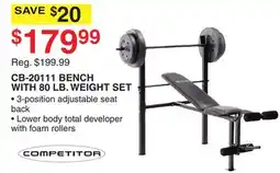 Dunham's Sports COMPETITOR CB-20111 BENCH WITH 80 LB. WEIGHT SET offer