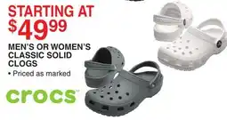 Dunham's Sports CROCS MEN'S OR WOMEN'S CLASSIC SOLID CLOGS offer