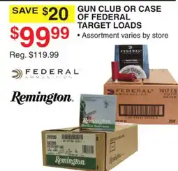 Dunham's Sports GUN CLUB CASE OF FEDERAL TARGET LOADS offer