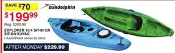 Dunham's Sports SUNDOLPHIN EXPLORER 10.4 SIT-IN OR SIT-ON KAYAK offer