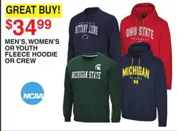 Dunham's Sports NCAA MEN'S, WOMEN'S OR YOUTH FLEECE HOODIE OR CREW offer