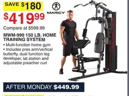 Dunham's Sports MARCY MWM-990 150 LB. HOME TRAINING SYSTEM offer