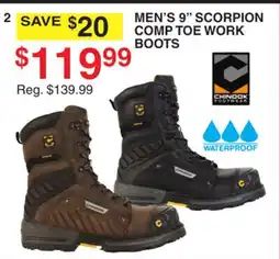 Dunham's Sports MEN'S 9 SCORPION COMP TOE WORK BOOTS offer