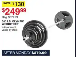 Dunham's Sports 300 LB. OLYMPIC WEIGHT SET offer