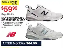 Dunham's Sports NB MEN'S OR WOMEN'S 608 TRAINING SHOES offer