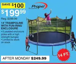 Dunham's Sports PROPEL 14' TRAMPOLINE WITH FUN-RING ENCLOSURE offer