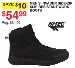 Dunham's Sports HI-TEC MEN'S INVADER SIDE-ZIP SLIP RESISTANT WORK BOOTS offer