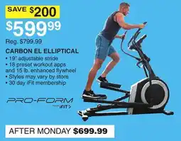 Dunham's Sports PRO FOAM CARBON EL ELLIPTICAL offer