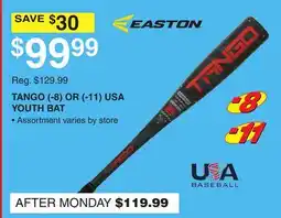 Dunham's Sports EASTON TANGO (-8) OR (-11) USA YOUTH BAT offer