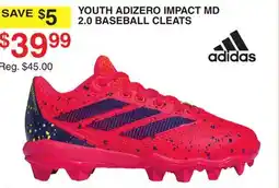 Dunham's Sports ADIDAS YOUTH ADIZERO IMPACT MD 2.0 BASEBALL CLEATS offer