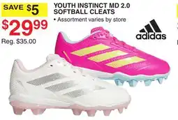 Dunham's Sports ADIDAS YOUTH INSTINCT MD 2.0 SOFTBALL CLEATS offer