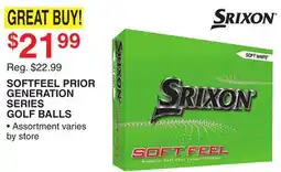 Dunham's Sports SRIXON SOFTFEEL PRIOR GENERATION SERIES GOLF BALLS offer