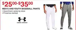 Dunham's Sports UNDER ARMOUR MEN'S AND YOUTH BASEBALL PANTS offer