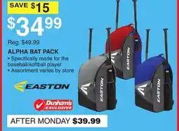 Dunham's Sports EASTON ALPHA BAT PACK offer