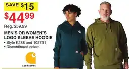 Dunham's Sports MEN'S OR WOMEN'S LOGO SLEEVE HOODIE offer