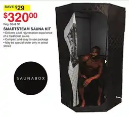 Dunham's Sports SAUNABOX SMARTSTEAM SAUNA KIT offer