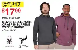Dunham's Sports MEN'S FLEECE, PANTS OR ASPEN SUPREME WAFFLE HOODIE offer