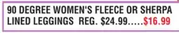 Dunham's Sports 90 DEGREE WOMEN'S FLEECE OR SHERPA LINED LEGGINGS offer