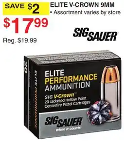 Dunham's Sports SIG SAUER ELITE V-CROWN 9MM offer