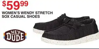 Dunham's Sports HEY DUDE WOMEN'S WENDY STRETCH SOX CASUAL SHOES offer