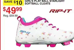 Dunham's Sports RIP-IT GIRL'S PLAY BALL STARLIGHT SOFTBALL CLEATS offer