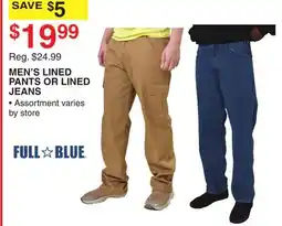 Dunham's Sports MEN'S LINED PANTS OR LINED JEANS offer