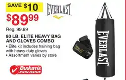 Dunham's Sports EVERLAST 80 LB. ELITE HEAVY BAG AND GLOVES offer
