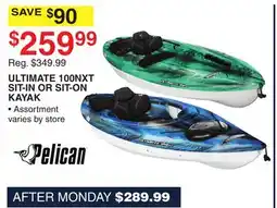 Dunham's Sports PELICAN ULTIMATE 100NXT SIT-IN OR SIT-ON KAYAK offer