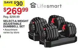 Dunham's Sports LIFESMART SELECT-A-WEIGHT ADJUSTABLE DUMBBELL SET offer