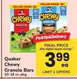 Safeway Quaker Chewy Granola Bars offer