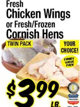 Western Beef Fresh Chicken Wings or Fresh/Frozen Cornish Hens offer