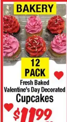 Western Beef Fresh Baked Valentine's Day Decorated Cupcakes offer