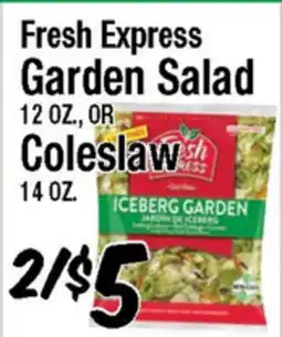Western Beef Fresh Express Garden Salad 12 OZ., OR Coleslaw 14 OZ offer