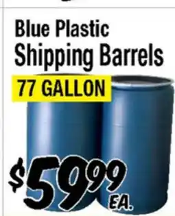 Western Beef Blue Plastic Shipping Barrels offer