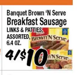 Western Beef Banquet Brown 'N Serve Breakfast Sausage LINKS & PATTIES, ASSORTED, 6.4 OZ offer