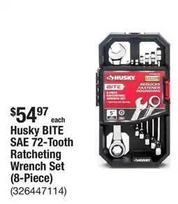 The Home Depot Husky BITE SAE 72-Tooth Ratcheting Wrench Set (8-Piece) offer