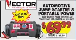 Ollie's VECTOR AUTOMOTIVE JUMP STARTER & PORTABLE POWER offer