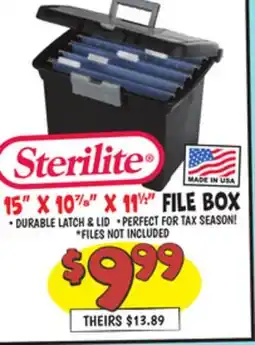 Ollie's STERILITE FILE BOX offer