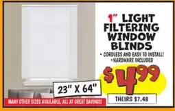 Ollie's 1 LIGHT FILTERING WINDOW BLINDS offer