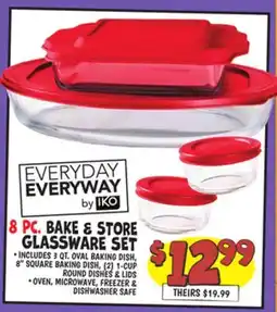 Ollie's 8 PC. BAKE & STORE GLASSWARE SET offer
