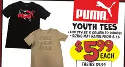 Ollie's PUMA YOUTH TEES offer