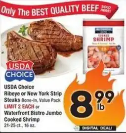 Albertsons USDA Choice Ribeye or New York Strip offer