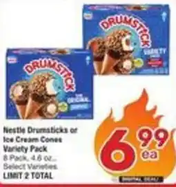 Albertsons Nestle Drumsticks or Ice Cream Cones Variety Pack offer