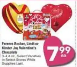 Albertsons Ferrero Rocher, Lindt or Kinder Joy Valentine's Chocolate offer