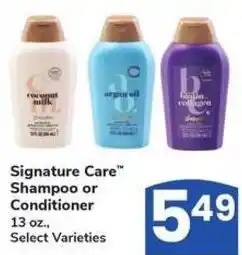 Albertsons Signature Care Shampoo or Conditioner offer