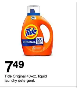 Target Tide Original 40-oz. liquid laundry detergent offer