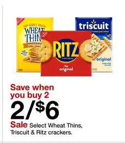 Target Select Wheat Thins, Triscuit & Ritz crackers offer