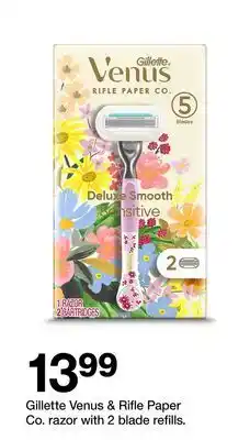 Target Gillette Venus & Rifle Paper Co. razor with 2 blade refills offer